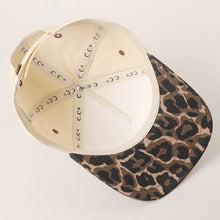 Load image into Gallery viewer, Two Tone Leopard Printed Canvas Trucker Hat