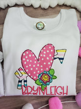 Load image into Gallery viewer, Valentine Heart Arrow Applique Shirt