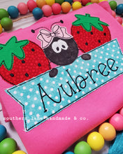 Load image into Gallery viewer, Strawberry & Ant with Bow Applique Shirt