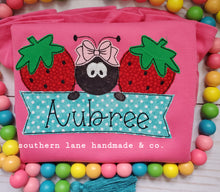 Load image into Gallery viewer, Strawberry & Ant with Bow Applique Shirt