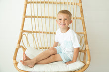 Load image into Gallery viewer, Boys Seersucker Pocket Tee and Short Outfit