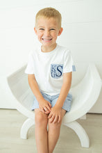 Load image into Gallery viewer, Boys Seersucker Pocket Tee and Short Outfit