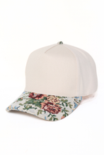 Load image into Gallery viewer, Floral Print Brocade 5 Panels Two Tone Baseball Cap
