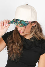 Load image into Gallery viewer, Floral Print Brocade 5 Panels Two Tone Baseball Cap

