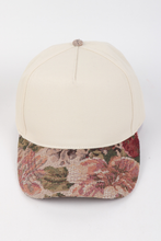 Load image into Gallery viewer, Floral Print Brocade 5 Panels Two Tone Baseball Cap
