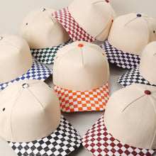 Load image into Gallery viewer, CHECKERBOARD Brim Two-Tone Trucker Hat
