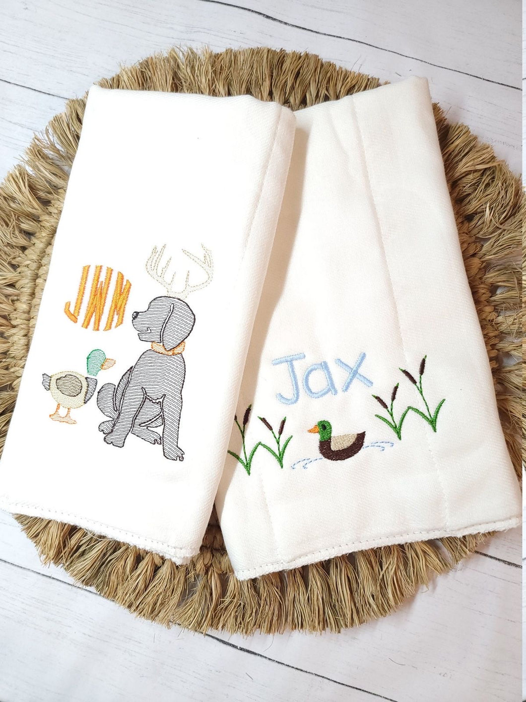 Duck & Dog Burp Cloth Set