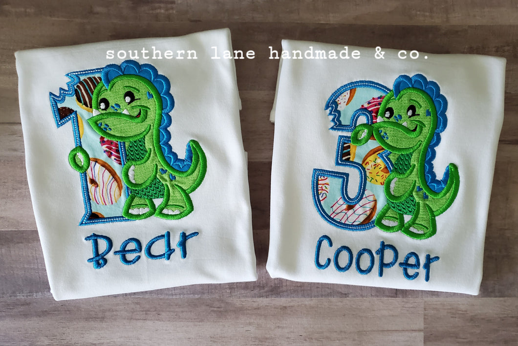 Dinosaur Birthday Applique Shirt