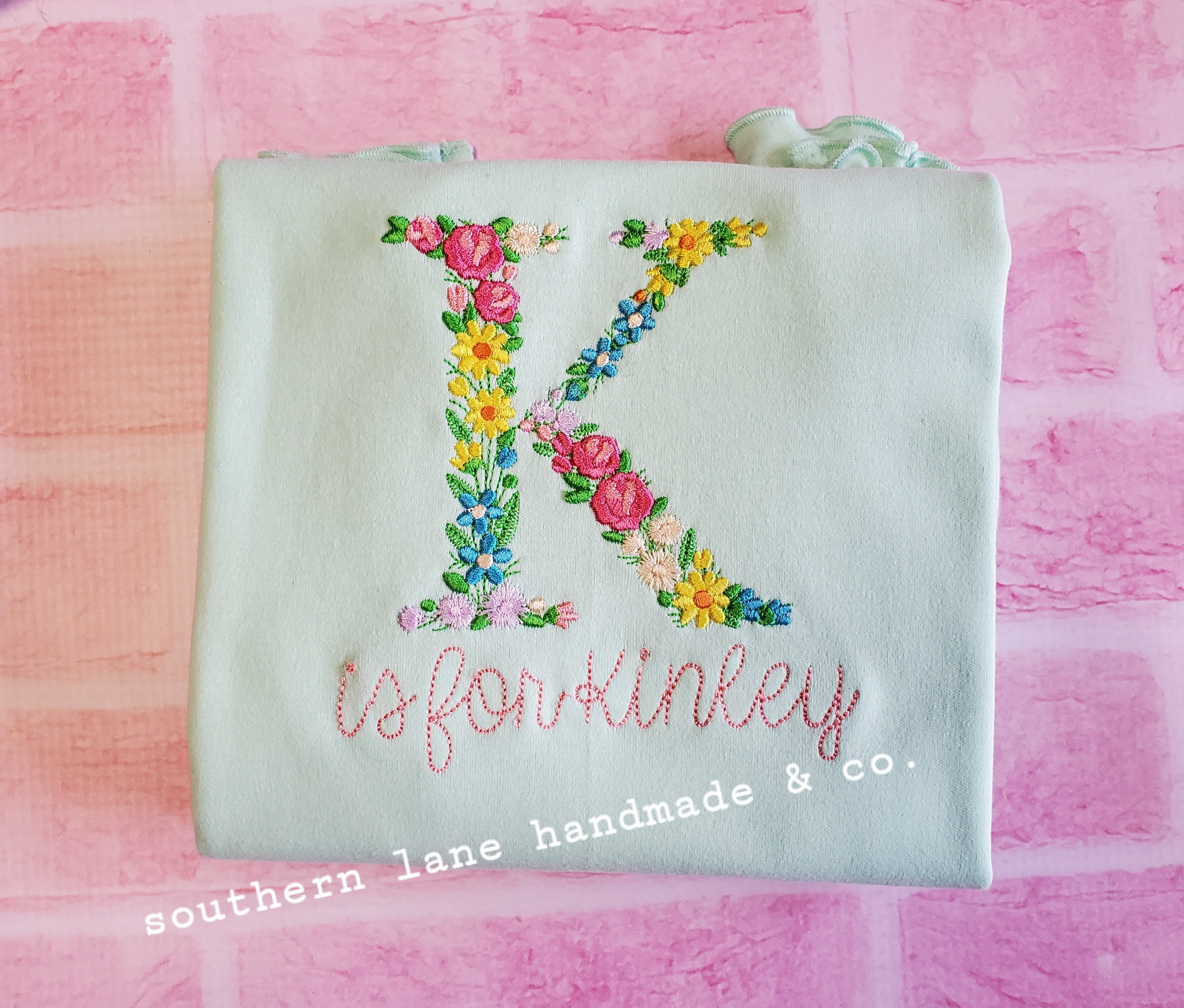 Floral Initial Shirt – Southern Lane Handmade & Co.