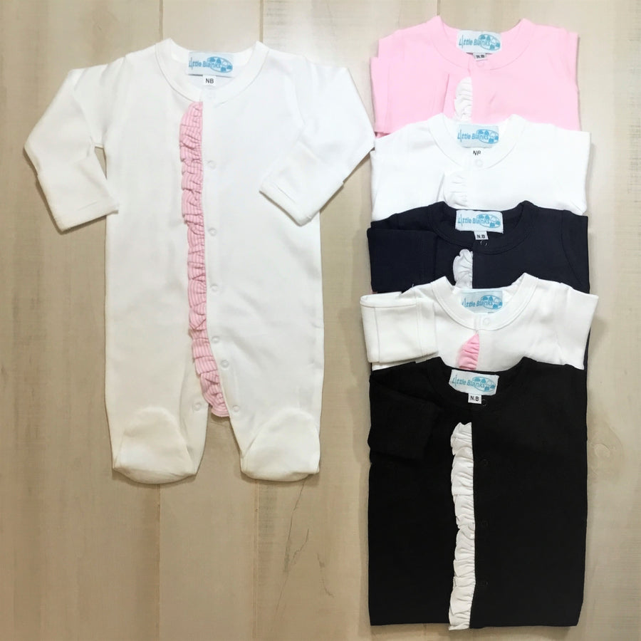 Monogrammed Ruffle Sleeper – Southern Lane Handmade & Co.